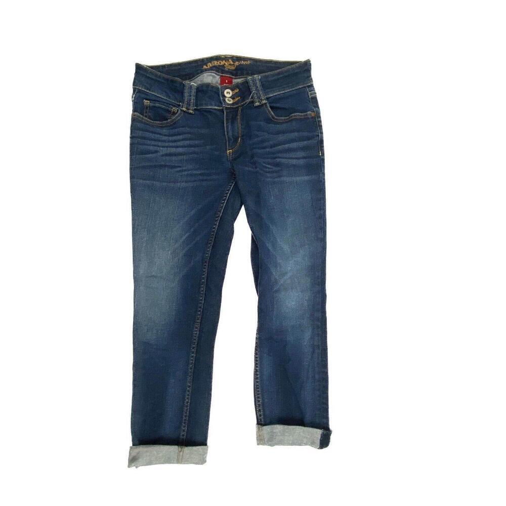 Arizona Cuffed Crop Women's‎ size 5 Dark Wash Blue Denim jeans
